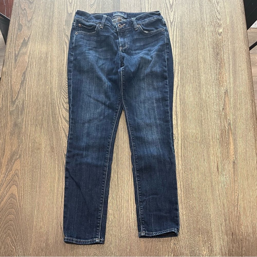 Lucky Brand Lolita Skinny Jeans Low Rise Whisker Denim Dark Wash Blue Size 4/27